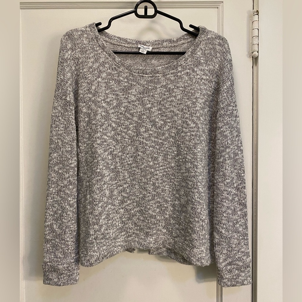 Splendid Crew Neck Split Back Sweater